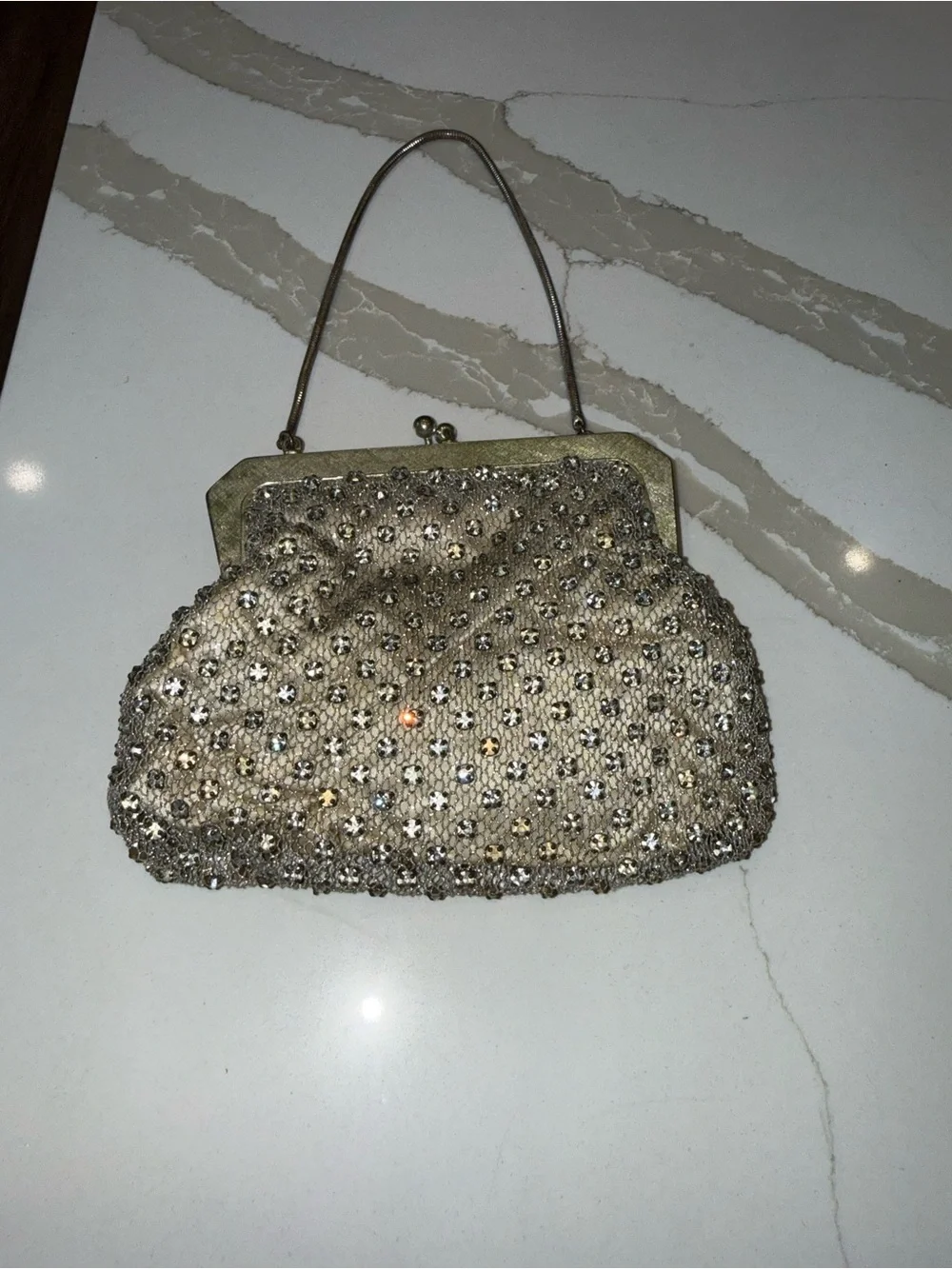 MADE IN WESTERN GERMANY VINTAGE Gold Beaded LUXURY Evening Clutch Handbag